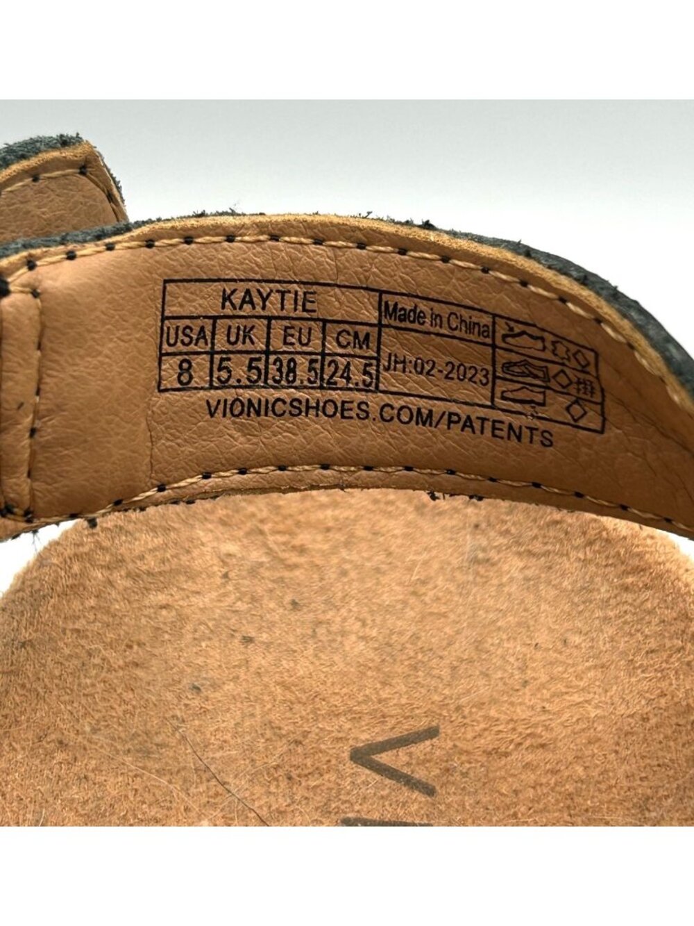Vionic Women's Black Suede Kaytie T-Strap Cork Wedge Sandals Size 8 3522 - Picture 8 of 16